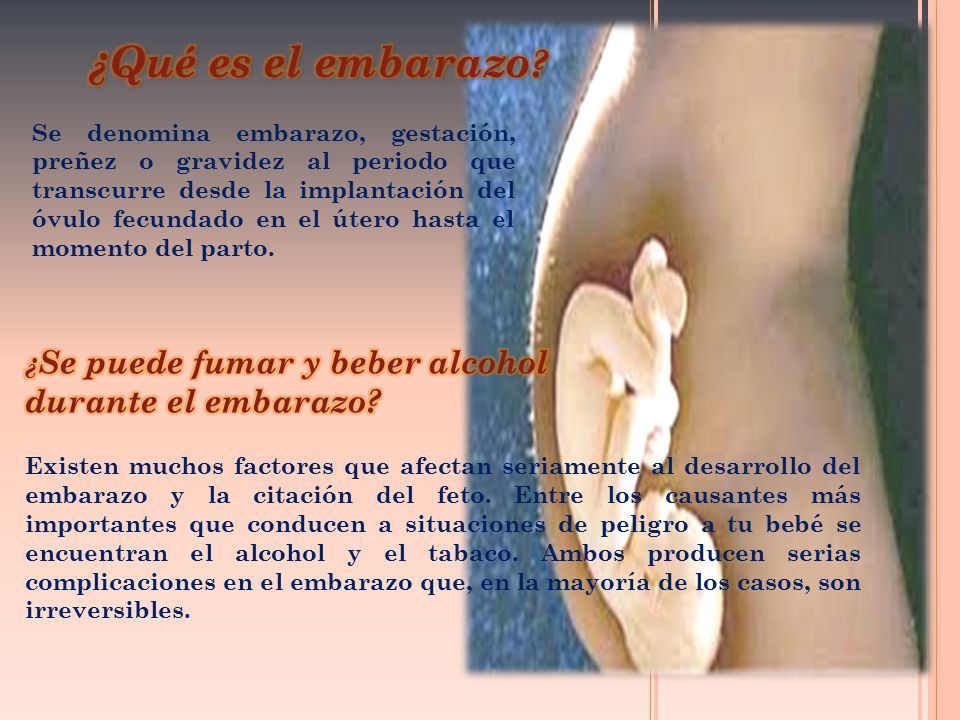 que produce el tabaquismo en el embarazo